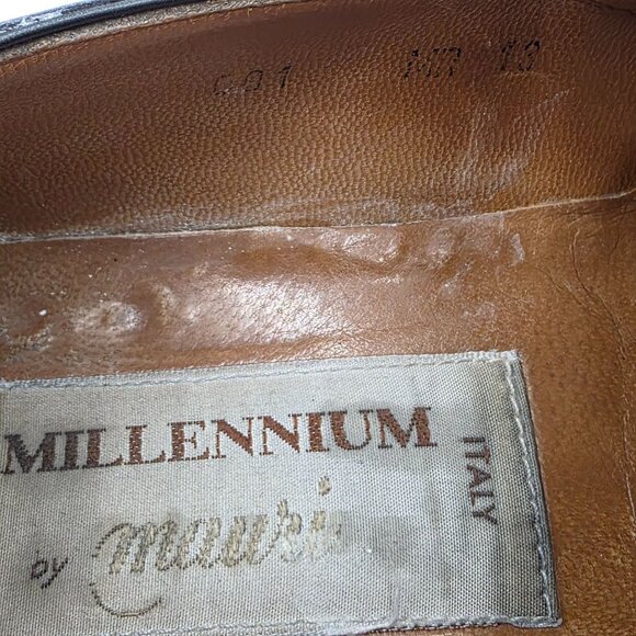 Vintage Mauri Millennium Men Size 13 Black Leather Dress Shoes Italy Bit Loafers - Picture 11 of 11
